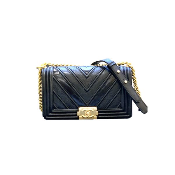 chevron boy Ch*el handbag