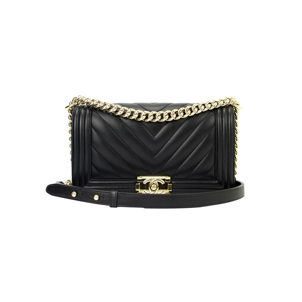 chevron boy Ch*el handbag