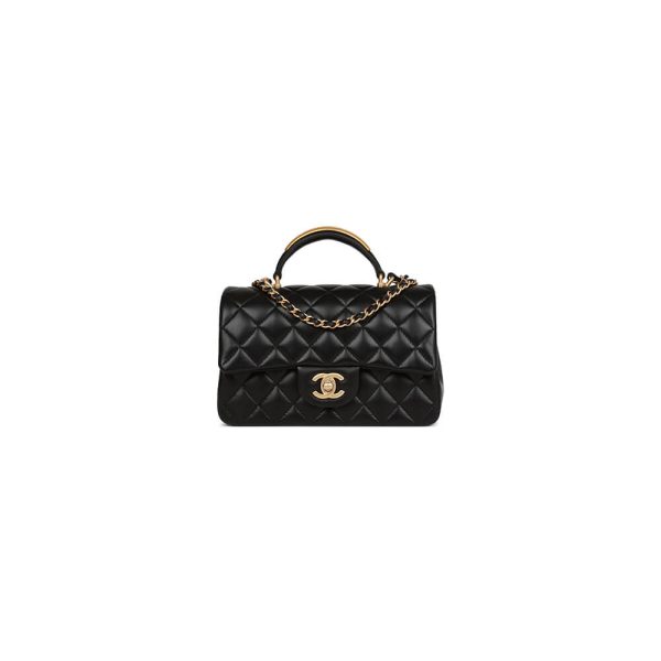 Ch*el mini flap with top handle