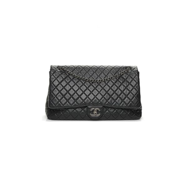 Ch*el travel flap bag black