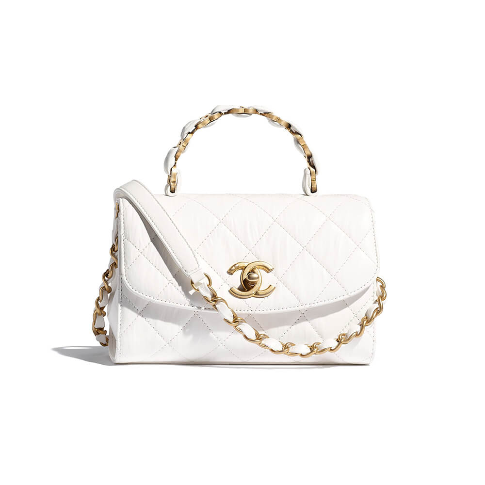 Ch*el mini flap bag with top handle