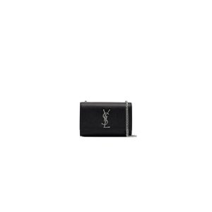 MANHATTAN SMALL SHOULDER BAG IN BOX SAINT LAURENT LEATHER
