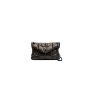 MANHATTAN SMALL SHOULDER BAG IN BOX SAINT LAURENT LEATHER