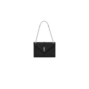 MANHATTAN SMALL SHOULDER BAG IN BOX SAINT LAURENT LEATHER