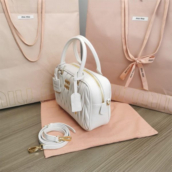 Matelasse nappa leather top-handle bag