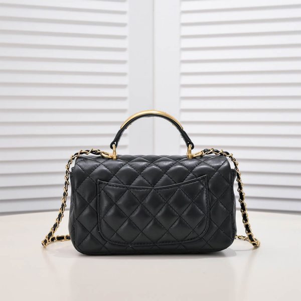 Ch*el mini flap with top handle