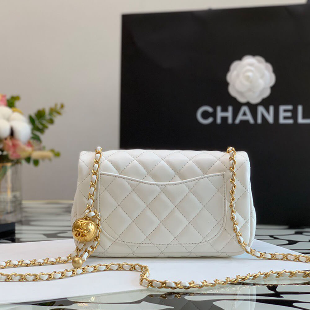 Ch*el pearl crush mini rectangular flap bag