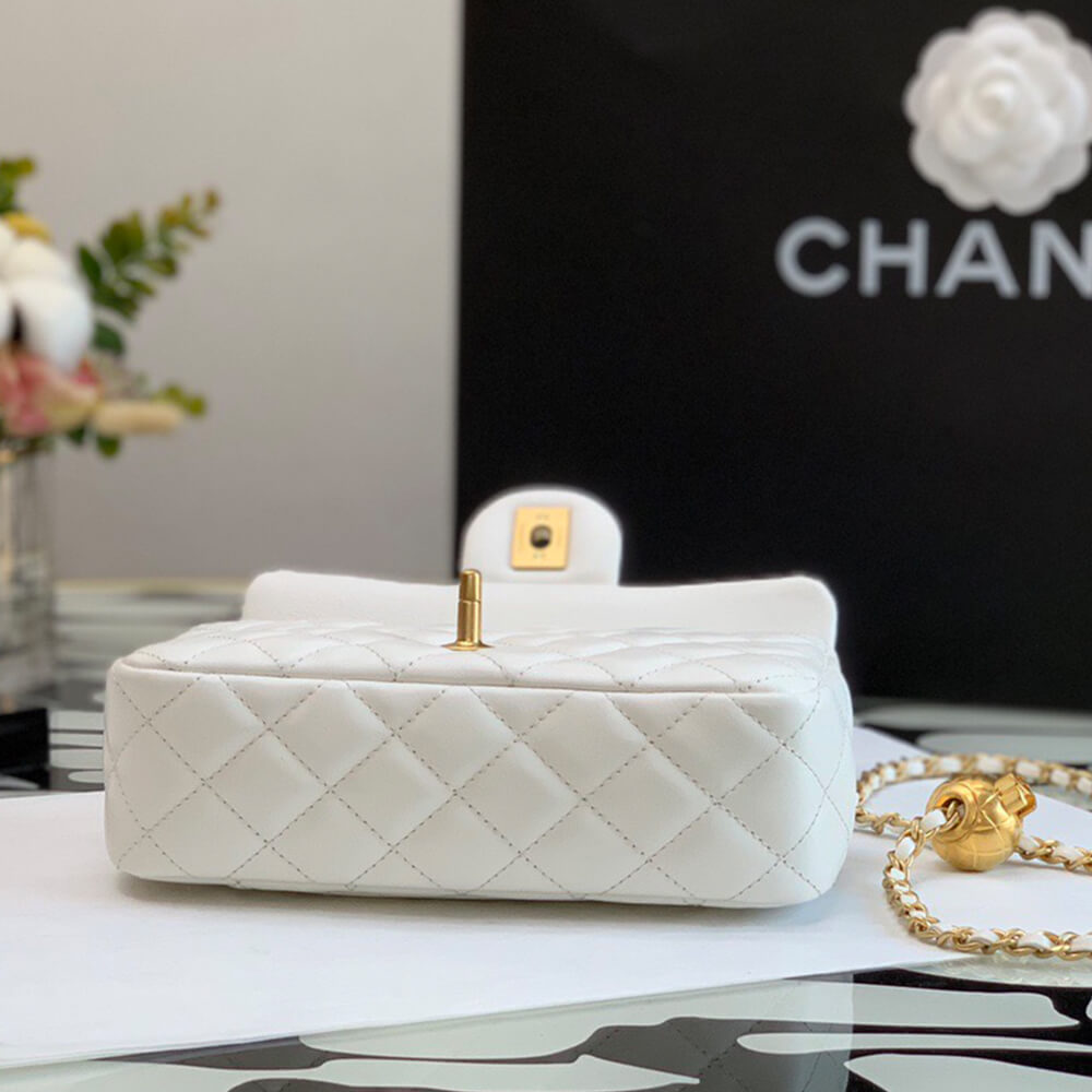 Ch*el pearl crush mini rectangular flap bag